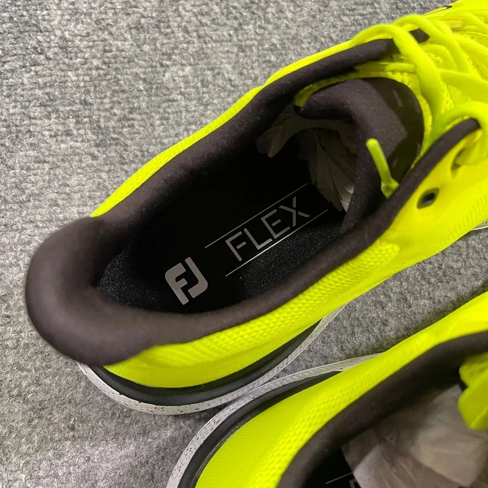 Footjoy FJ Flex Spikeless Golf Shoes Mens 9.5 Wide Citrus Glow Yellow 56145 NEW